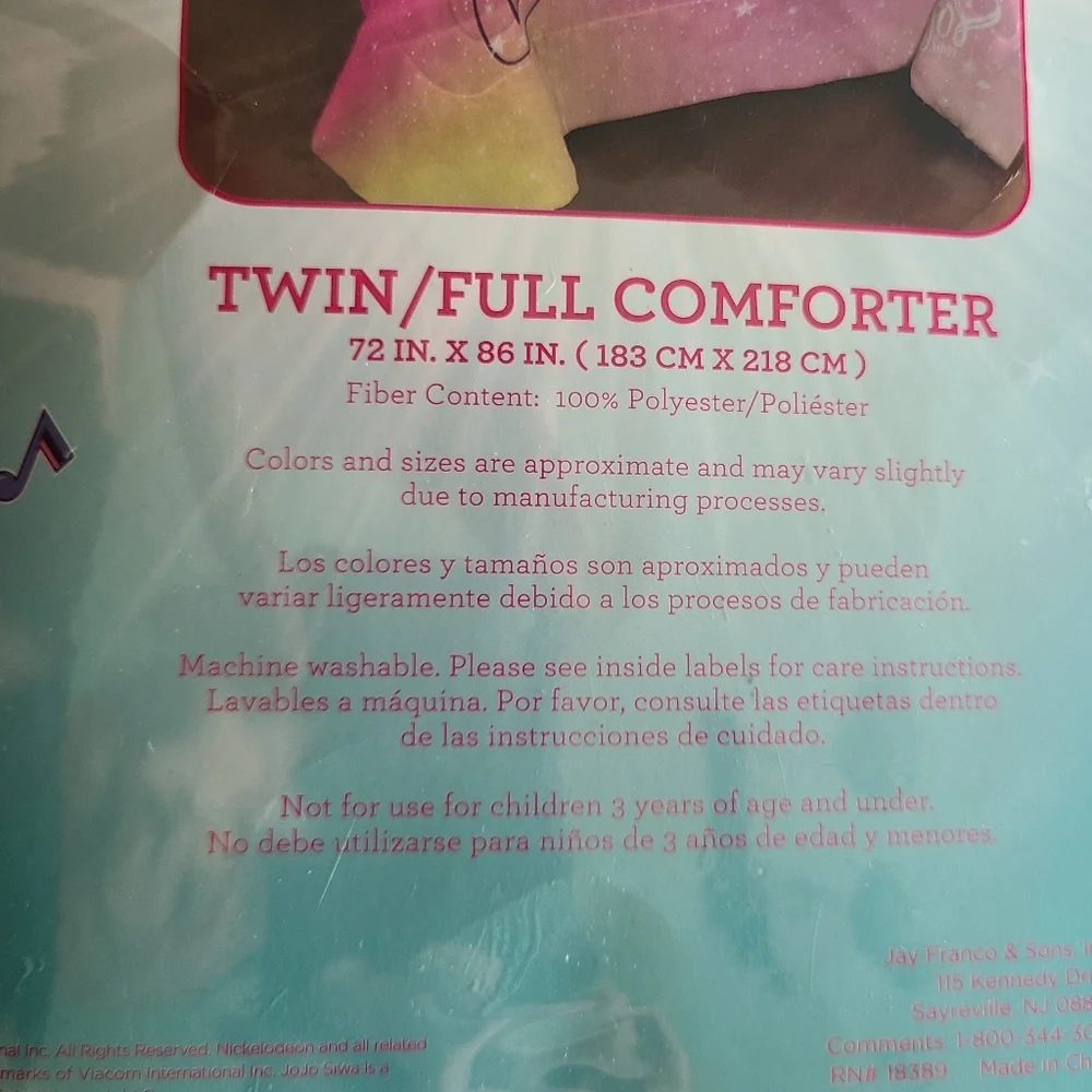 NWT Nickelodeon JoJo Siwa Twin / Full Comforter